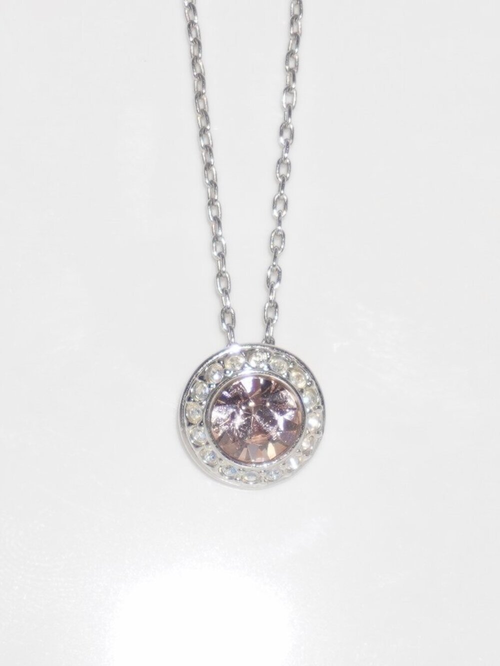 Swarovski Rose Crystal Pave Set Pendant Necklace